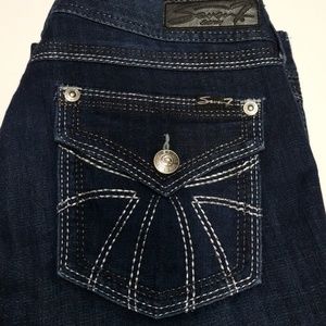 Seven7 Jeans Size 12 Silver Stiching